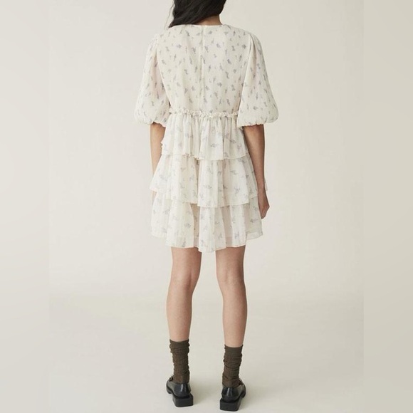 Ganni Pleated Mini Dress NWT Small - Picture 3 of 8